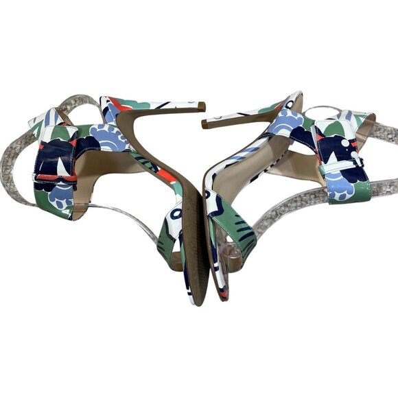 Nine West Brodea Strappy Sandals Heels Floral Size 6.5 Hook Loop Closure - Picture 6 of 13